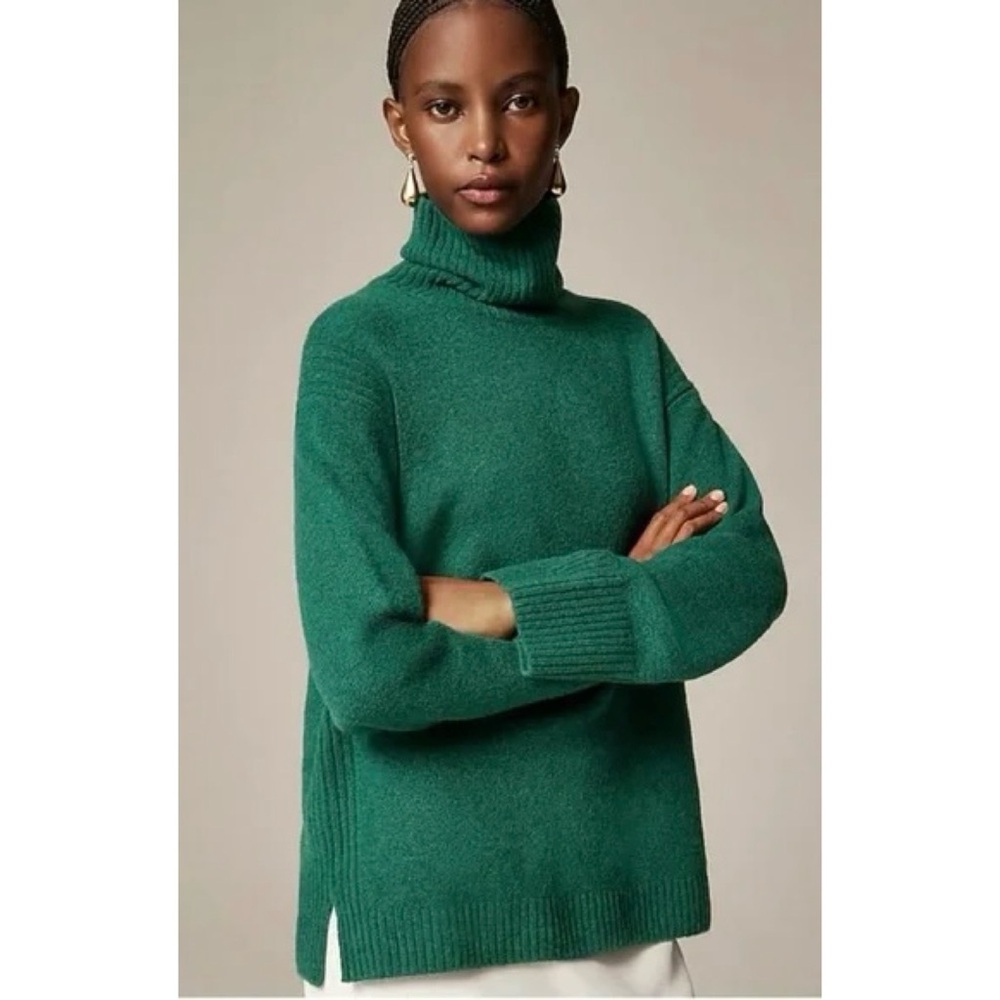 J. Crew Green Turtleneck Sweater